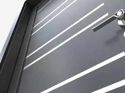 Modern Wooden Interior Door with Furniture 005 3D model