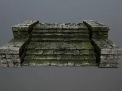 Ruin Stairs Low-poly 3D model