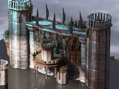 Magna Carter Floating fortress Bridges 3D model
