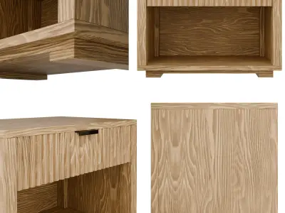 Bedroom Set - Solid Oak Light 3D model
