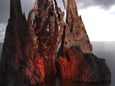Dantes Hell Perjury Cliffs  3D model