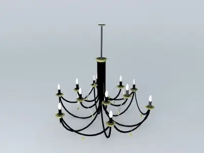Iron and brass ceiling lamp. Free 3D model