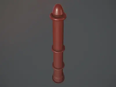 Barrier Bollard pack 5 Red v1 Low-poly 3D model