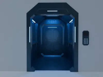 Sci fi elevator Low-poly 3D model purchase