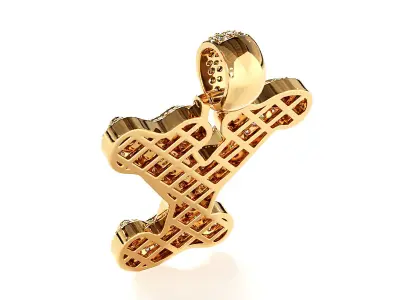 Tattoo fonts Y alphabet pendent 3D print model