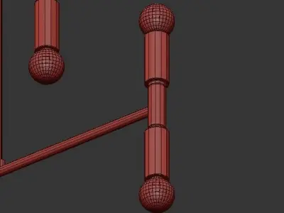 AK441 chandelier with four balls hanging from it 3D model