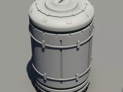 Sci-fi asset - round container 3D model