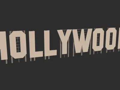 Hollywood Sign letters 3D model