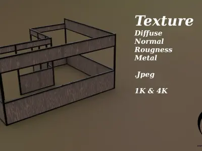 Stall stand 19 R Low-poly 3D model