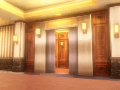 Anime Style Corridor Low-poly 3D model