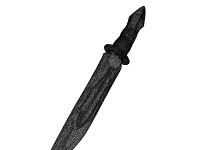 Stylized Tactical Combat Dagger Low-poly 3D model