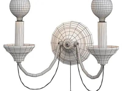 lazzaro two light wall sconce in chrome 3D model