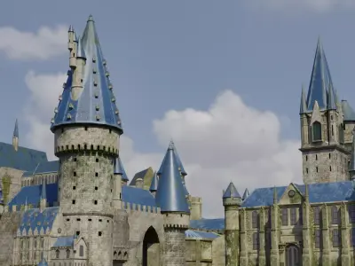 Fantasy Medieval Castle Fortress Low-poly 3D model