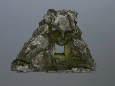skull cave Low-poly 3D model