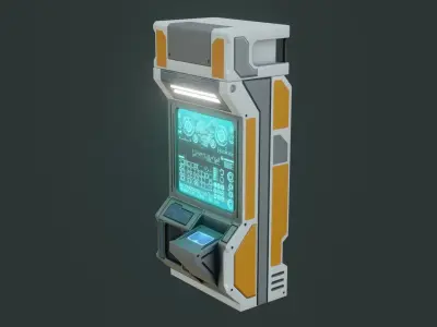 Sci-Fi Computer - Game Ready - PBR Low-poly 3D model buy
