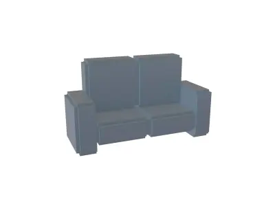 Voxel Sofa v1 002 Low-poly 3D model