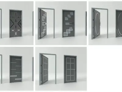 Door sets 3 3D model