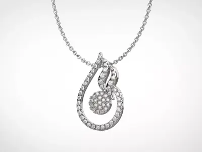 PE15 Classic Solitaire Pendant half ct CAD STL 18K  3g 3D print model