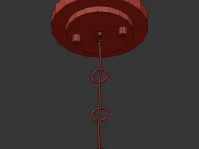 Yosef brass chandelier with frosted glass shades 3D model