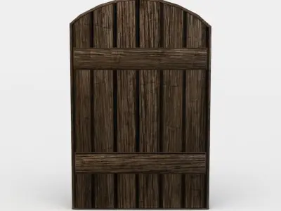 Wooden door Low-poly 3D model 18
