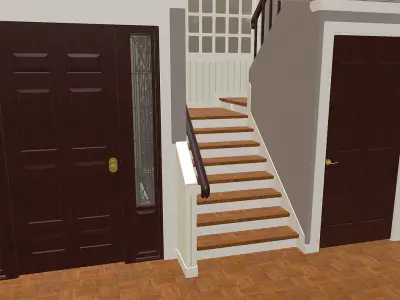 Furnished Suburban House 3D model