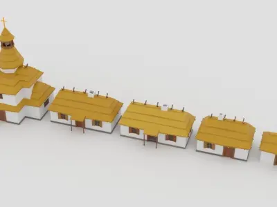 Medieval City Environments Pack Low-poly 3D model