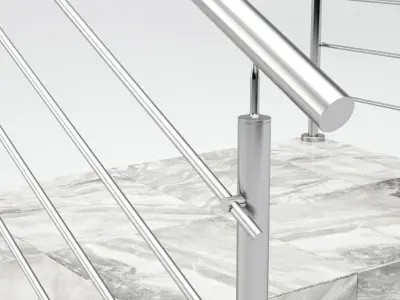 Stairs with railing 3D model