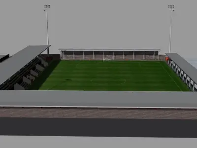 Broadhurst Park Stadium FC United Low-poly 3D model