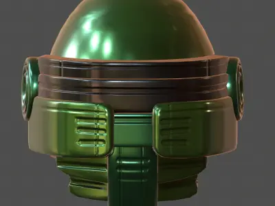 Gas mask helmet 3d model scifi Low-poly  Low-poly 3D model