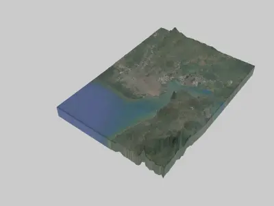 Surabaya City Low-poly 3D model