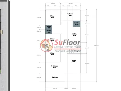 House 11x22m code 496- Sketchup 3D model 3D model 3D model