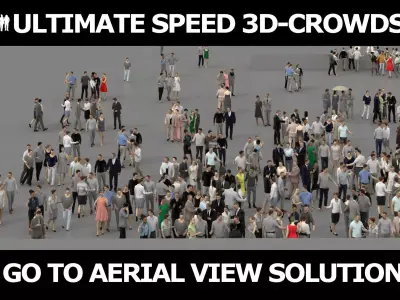3D PEOPLE CROWDS - TOTAL PACK - ULTIMATE SPEED SOLUTION Low-poly 3D model