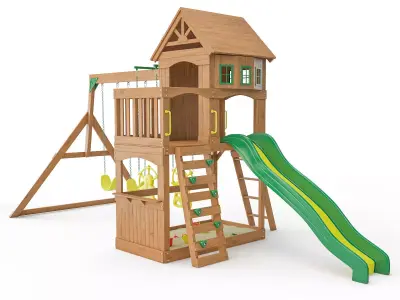 Atlantis Wooden Swing Set 3D model