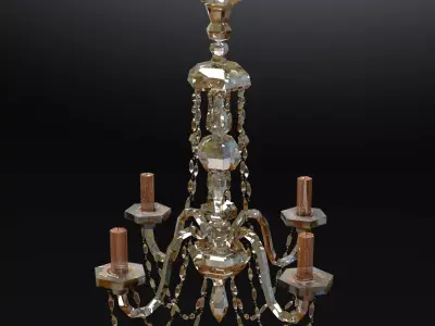 Crystal Chandelier Low-poly 3D model purchase