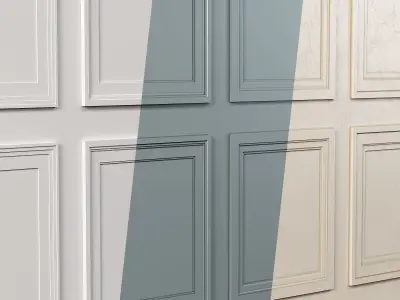 Wall molding 14  Boiserie classic panels 3D model