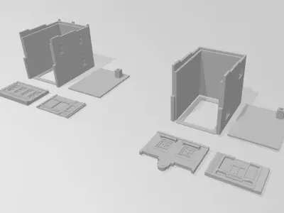 Shop Store Building 2pcs by Outland Models 3D Printable 3D print model buy