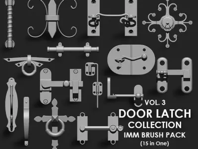 Door Latch IMM Brush Pack 15 in One vol 3 3D model