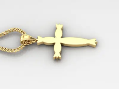 Light Gold 18K Cross Pendant 1CP071 3D print model