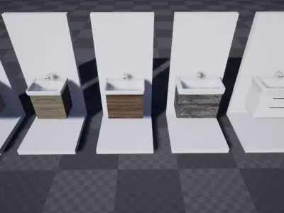 Bathroom Furniture set 01 3D model