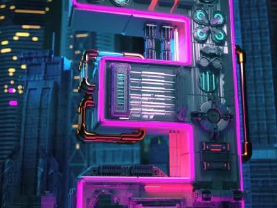 Countdown poster Mechanical style Digital poster 3D model