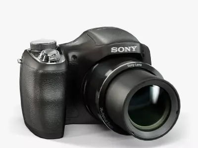 Sony DSC-H200 bridge digital camera Low-poly 3D model