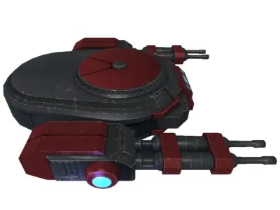 Turret-drone sci-fi low poly Low-poly 3D model
