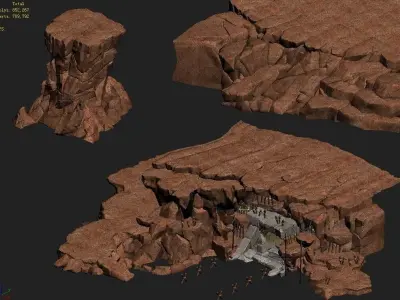 Mountain - Cliff - Entrance 01 3D model