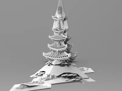 Cyberpunk Chancellor  Tower  3D model