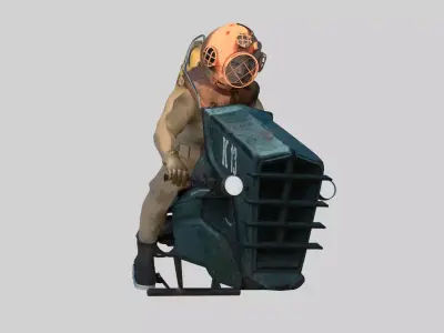 Underwater Scooter with diver 3D model