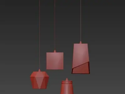 Concrete Pendant Light 3D model purchase