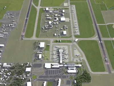 Bucharest - Henri Coanda Airport - OTP Low-poly 3D model