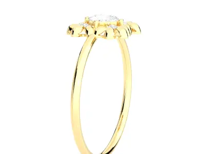 Light Minimalist Diamond Ring 3D print model 7