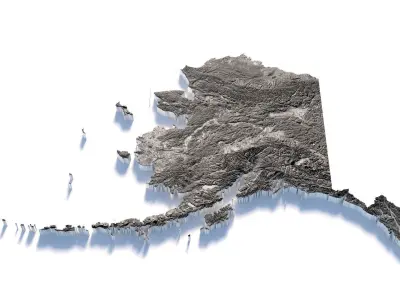 Alaska Terrain Low-poly 3D model