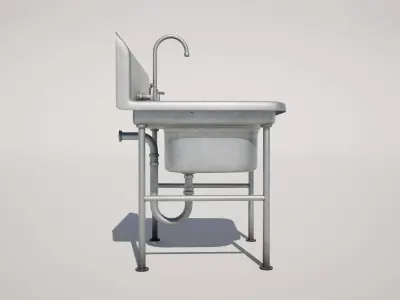  Industrial Sink Low-poly 3D model